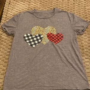 Gray women’s Shirt with Heart Design